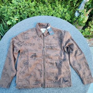 Levi's Brown Graphic Zip-Up Work Jacket